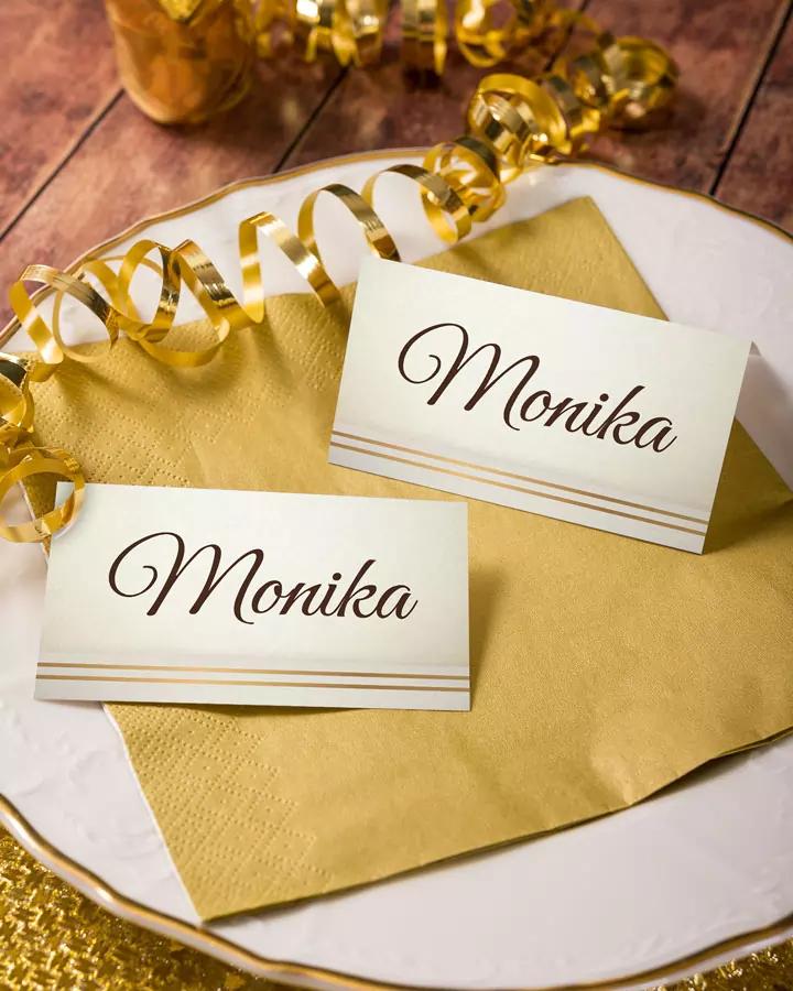 Menovky na stôl – Luxusný motív s mašľou 1/4
