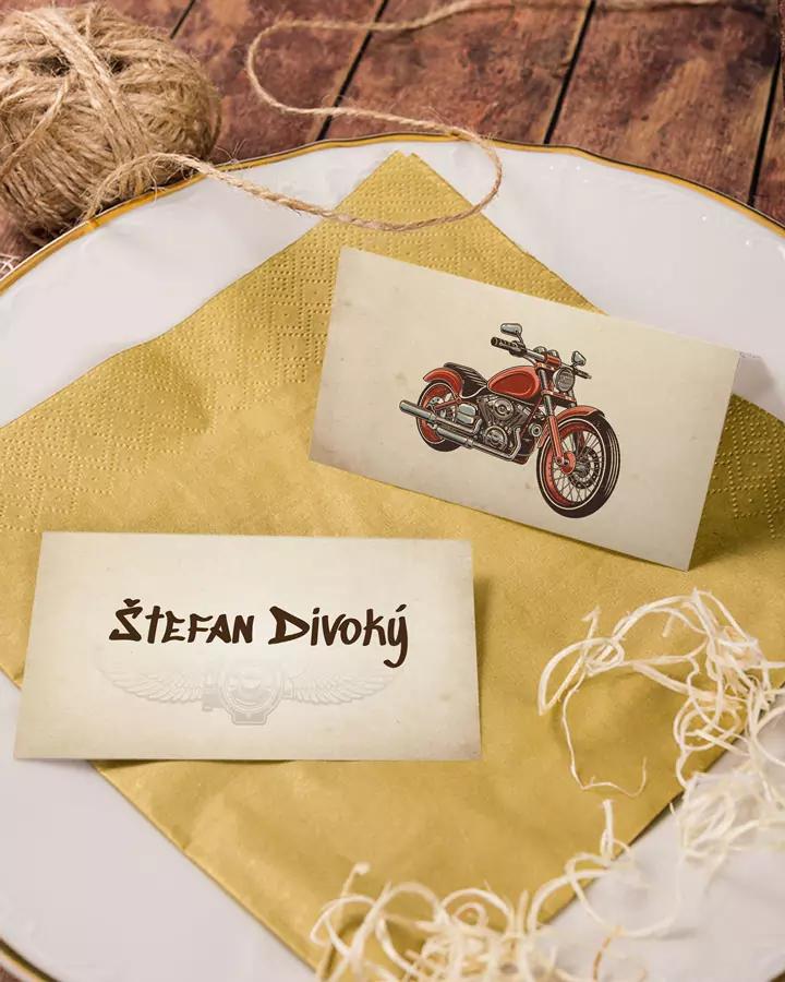 Menovky na stôl – Retro motorka