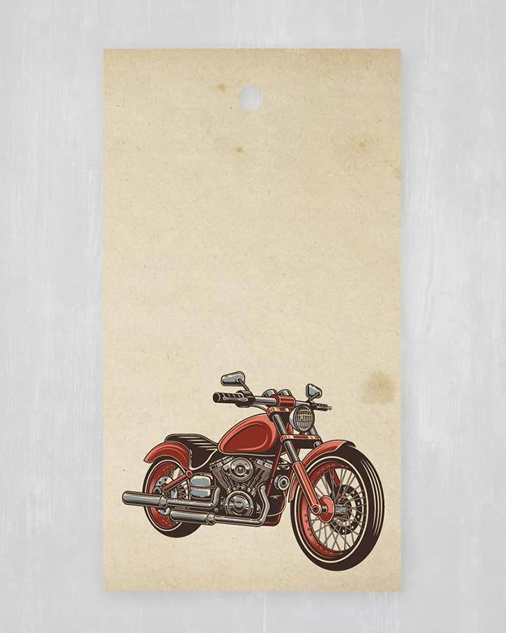 Visačka na výslužky / darčeky / produkty - Retro motorka (sada 10ks) 1/2