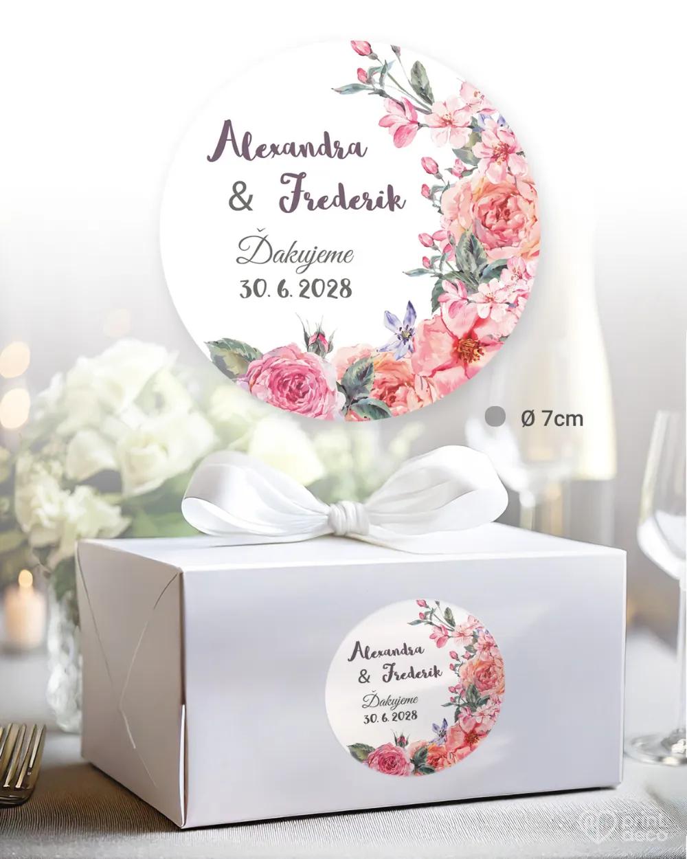 Nálepky na výslužky s motívom Ruža 01 2/3