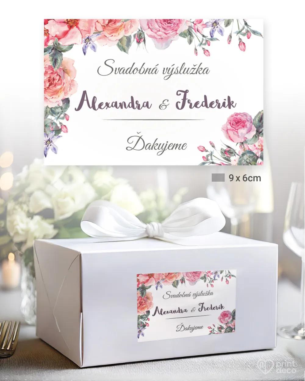 Nálepky na výslužky s motívom Ruža 01 1/3