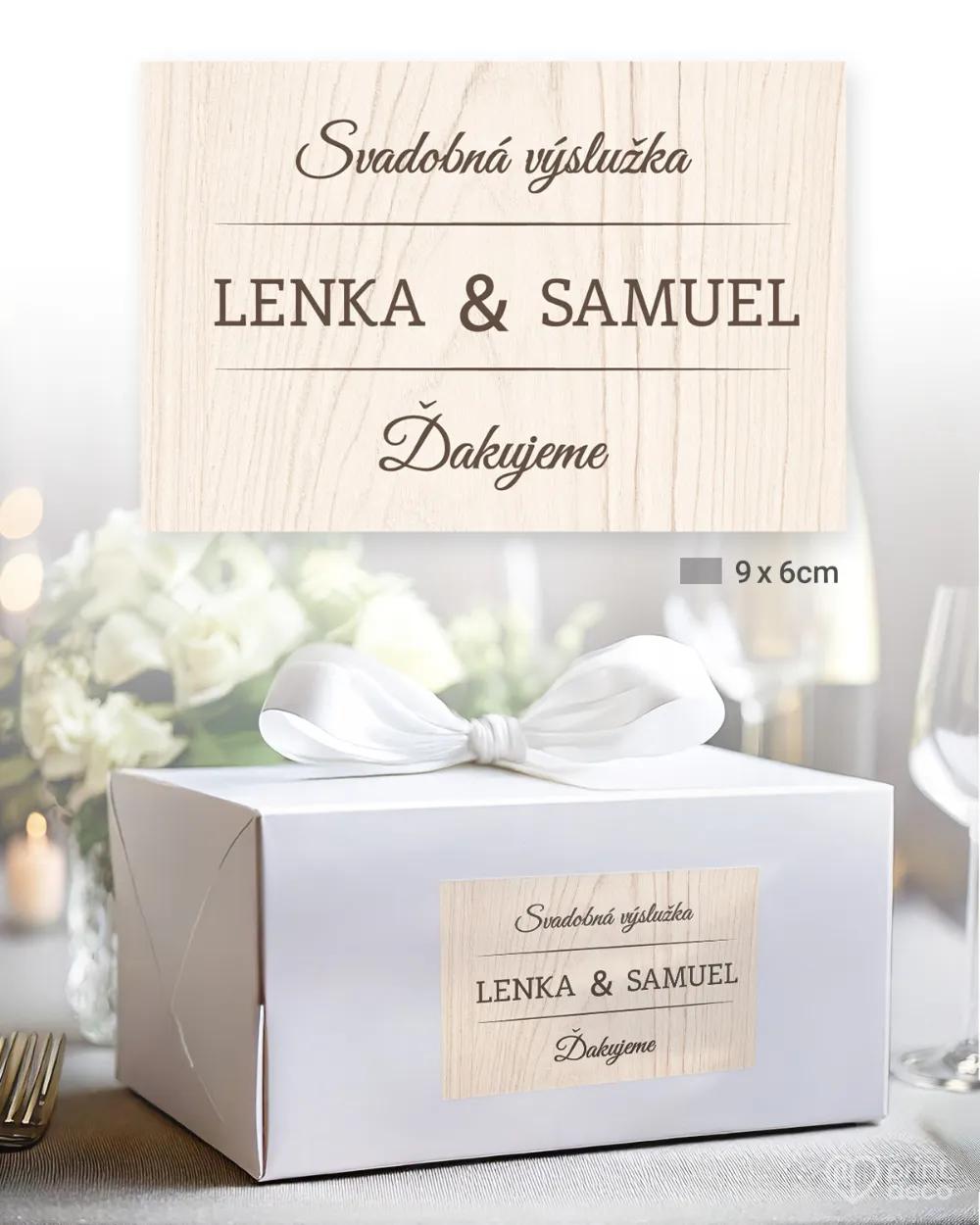 Nálepky na výslužky s motívom Drevo (svetlé) 1/3