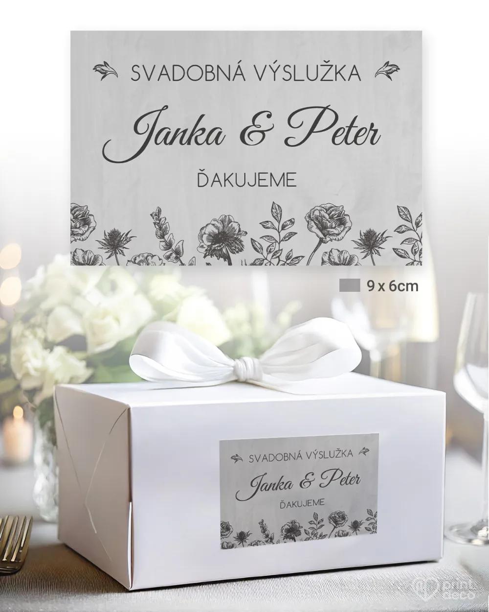 Nálepky na výslužkys motívom Poľné kvety (svetlé) 1/3