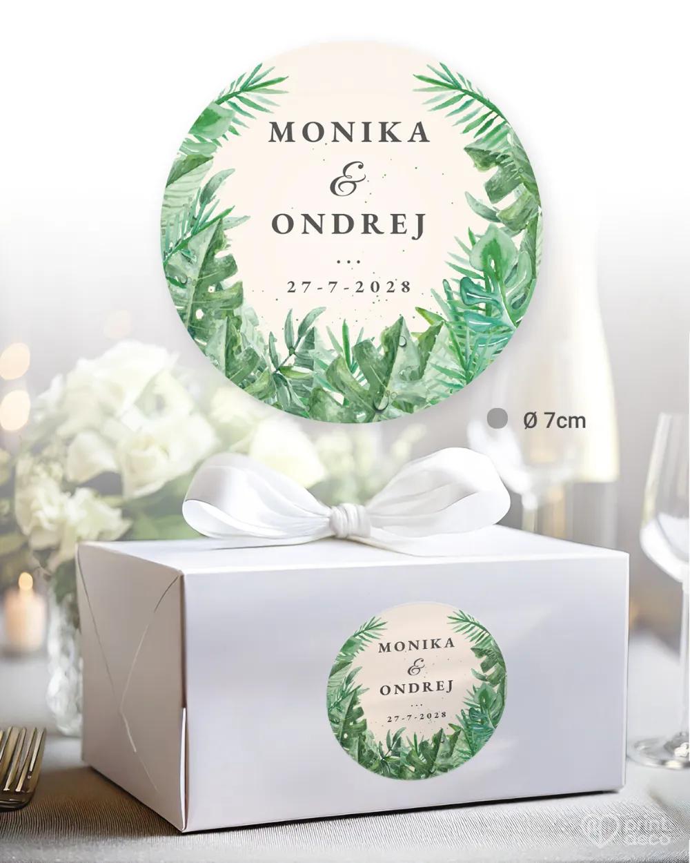 Nálepky na výslužkys motívom v Greenery motíve 2/3