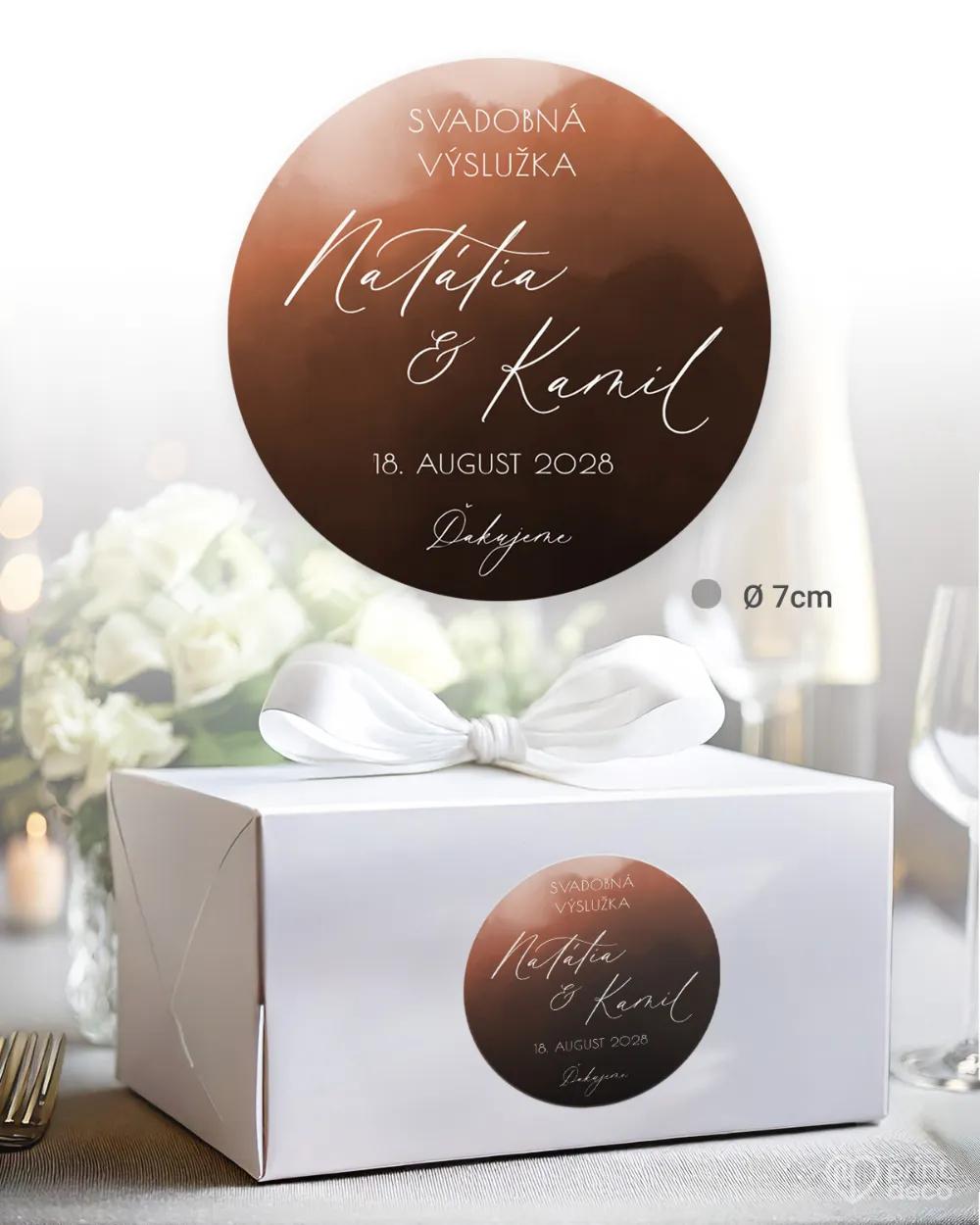 Nálepky na výslužky Akvarelová láska (medená) 2/3