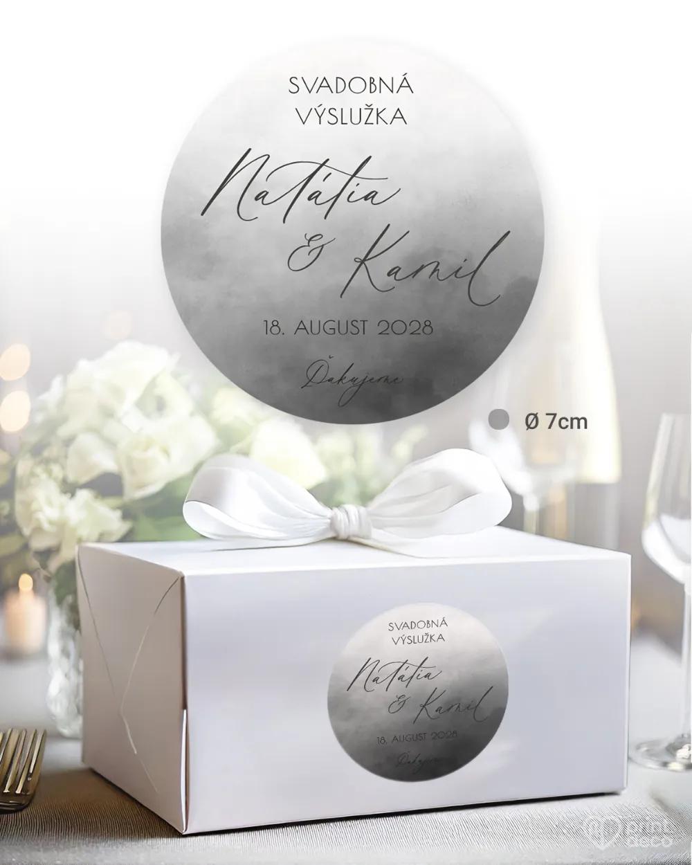 Nálepky na výslužky Akvarelová láska (sivá) 2/3