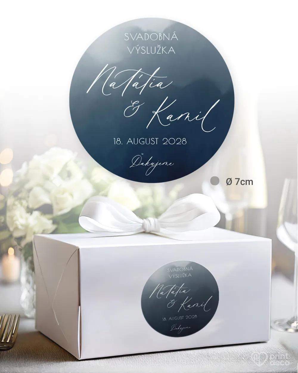 Nálepky na výslužky Akvarelová láska (modrá) 2/3