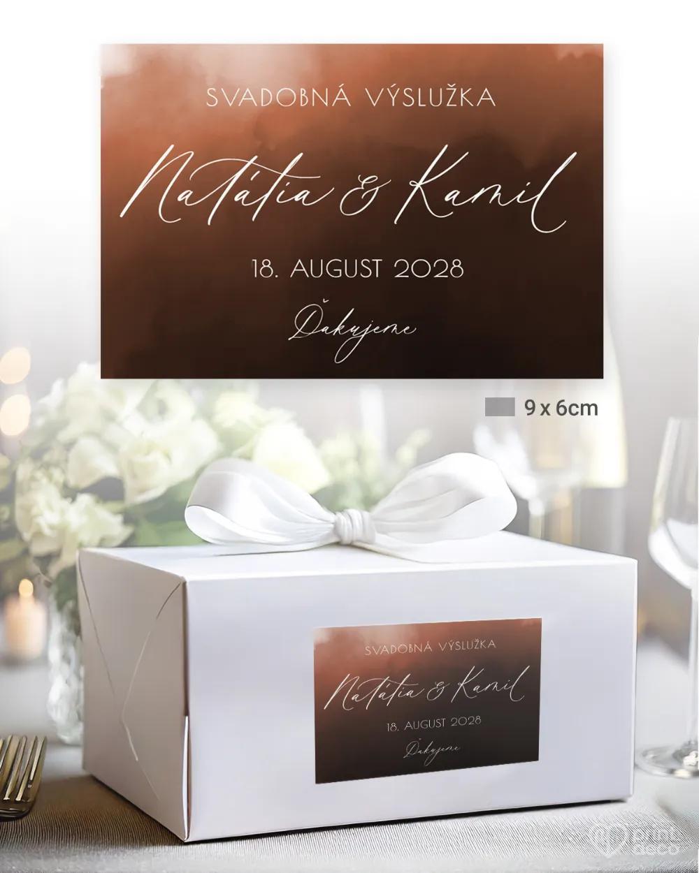 Nálepky na výslužky Akvarelová láska (medená) 1/3