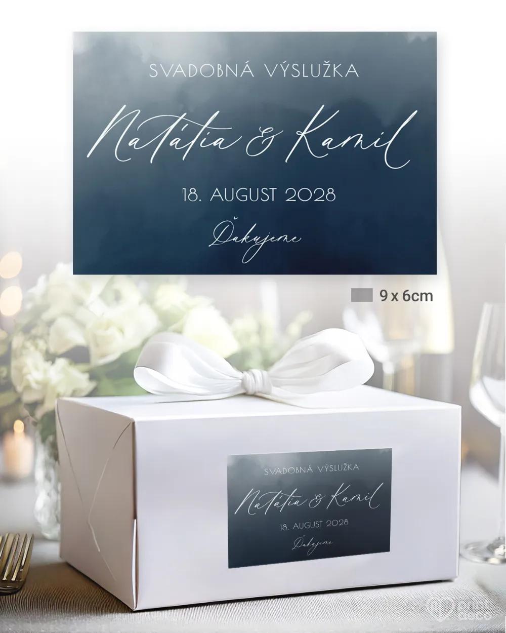 Nálepky na výslužky Akvarelová láska (modrá) 1/3