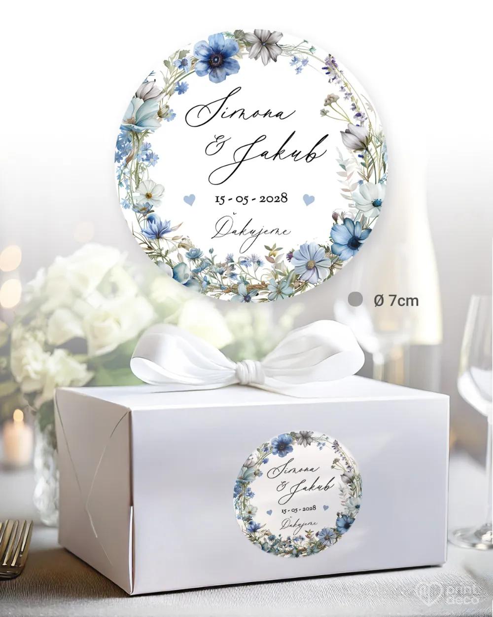 Nálepky na výslužky Modrý venček 2/3