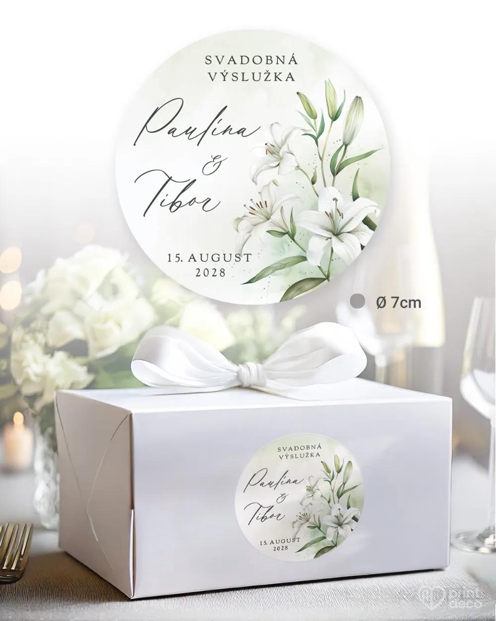Nálepky na výslužky Ľaliový sľub II 2/3