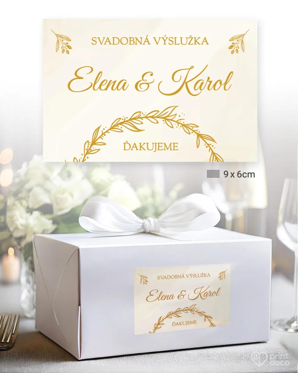 Svadobné samolepky na výslužky s fotografiou Zlatá chvíľa 1/3