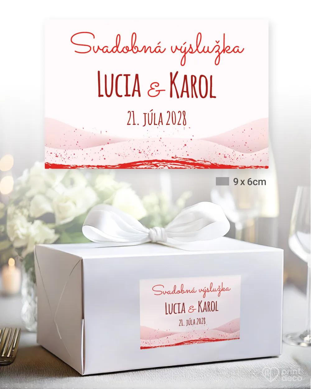 Nálepky na výslužky s motívom Svadobný bicykel 1/3