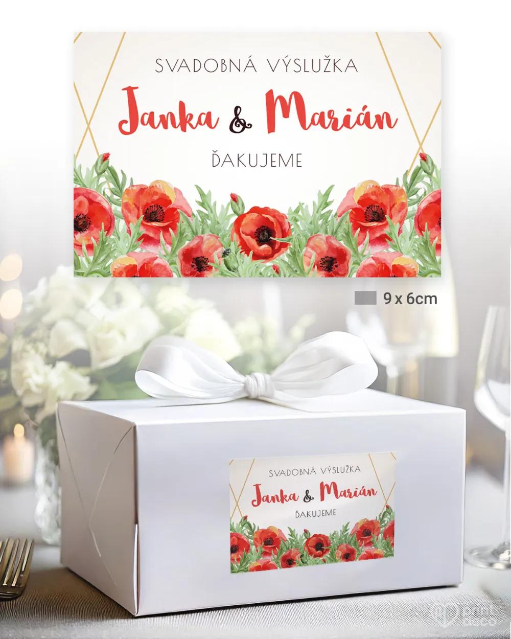 Nálepky na výslužky s motívom Poľné maky 1/3