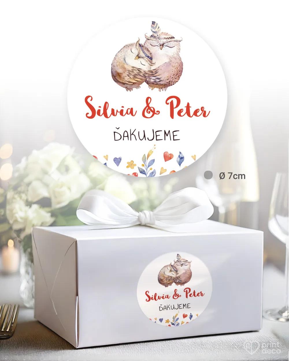 Nálepky na výslužky s motívom Sovičky 2/3