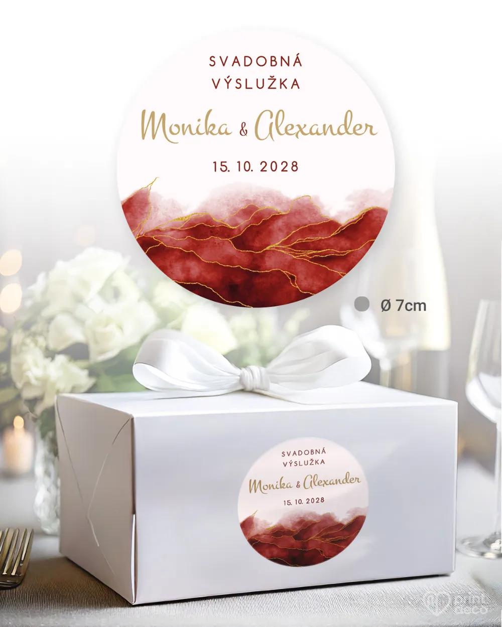 Nálepky na výslužky Abstrakt 04 bordová 2/3