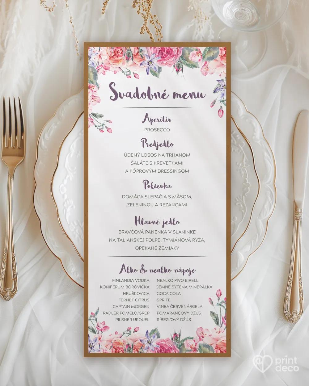 Svadobné menu - Ruža 01 3/5