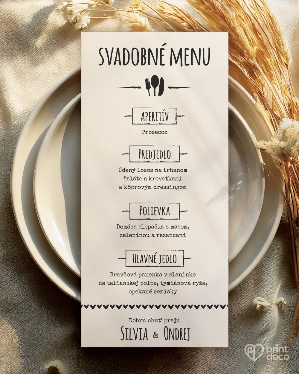 Svadobné menu - Vintage 02 1/4