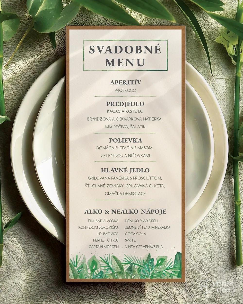 Svadobné menu - Greenery 01 3/5