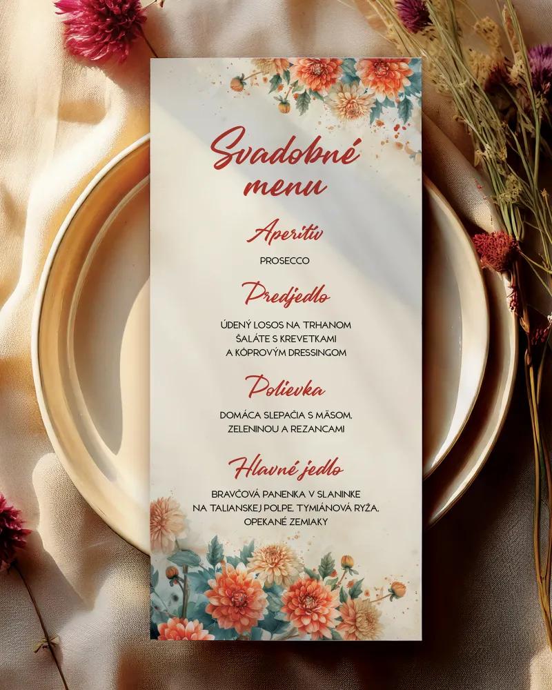 Svadobné menu - Rozkvitnutá láska﻿