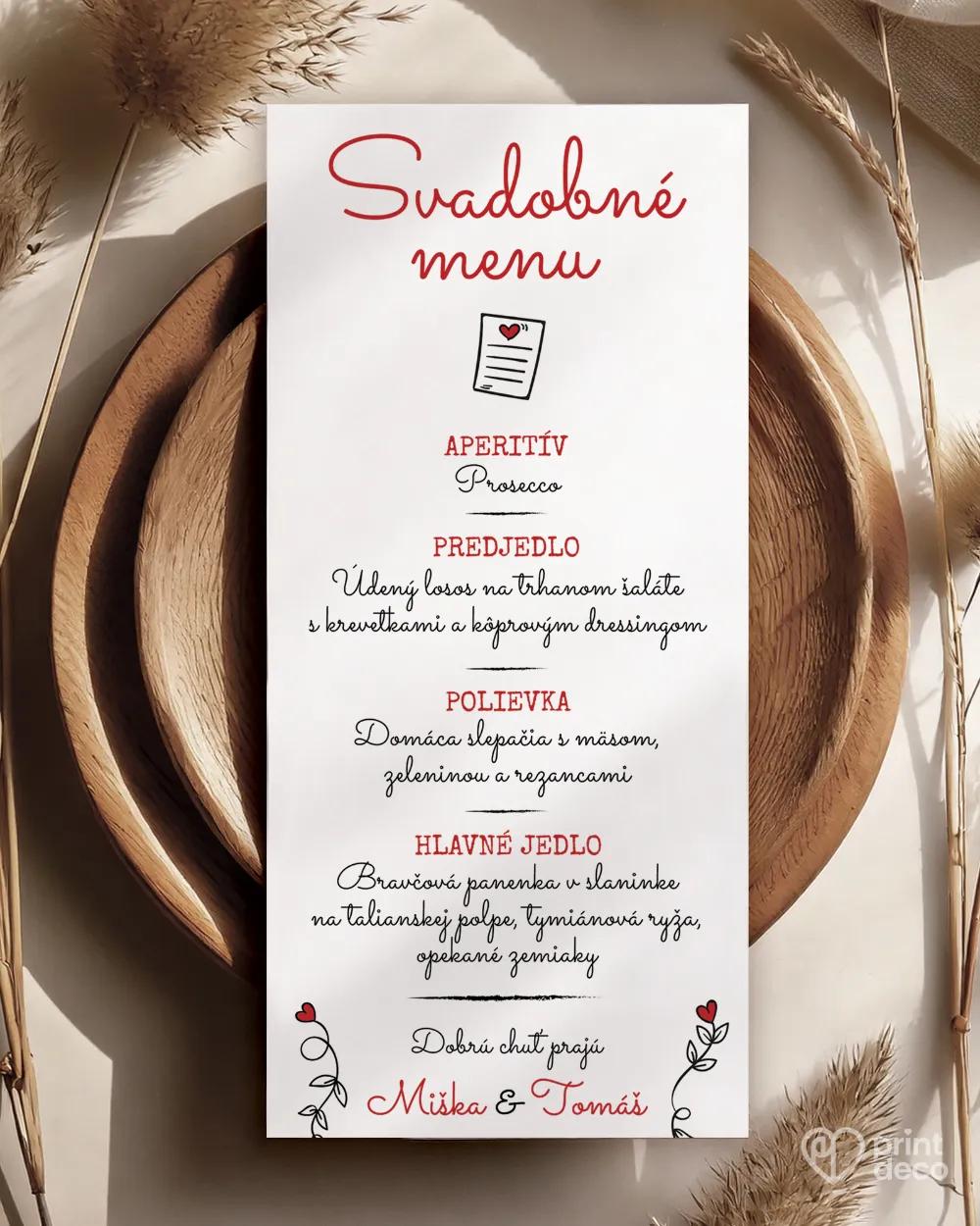 Jednoduché svadobné menu v kraft štýle 2/4