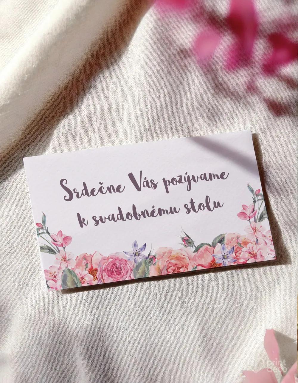 Pozvánky k stolu - vo vintage štýle s ružami 1/2