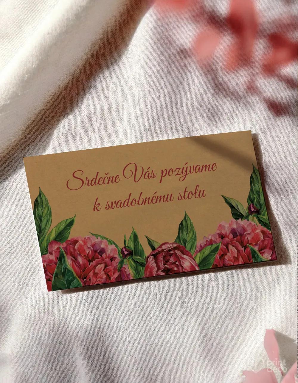 Pozvánky k stolu - s pestrými pivonkami 1/2