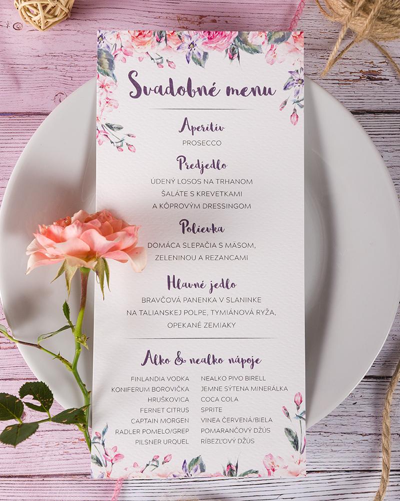 Svadobné menu - Ruža 01 1/3