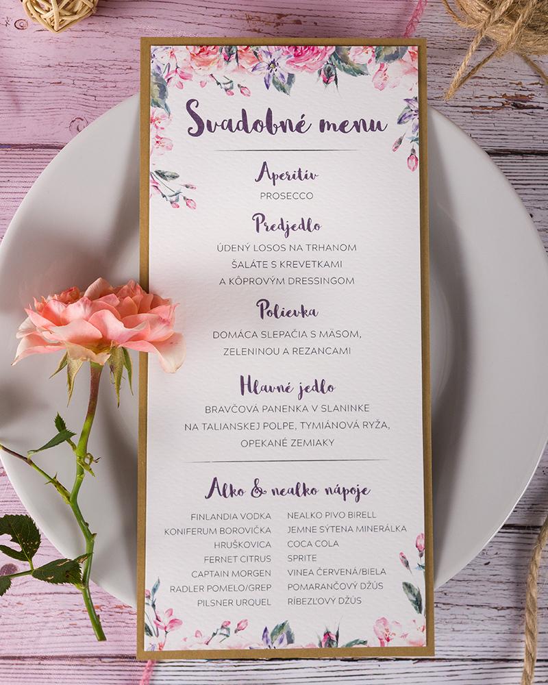 Svadobné menu - Ruža 01 2/3