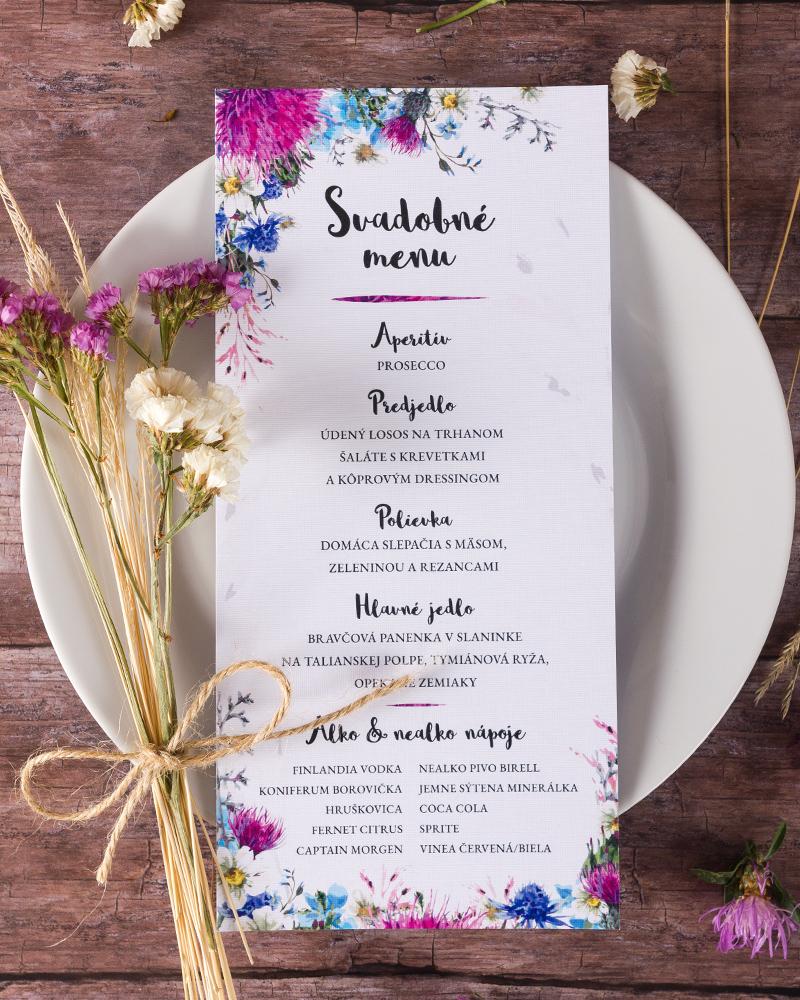 Svadobné menu - Poľné kvety 02
