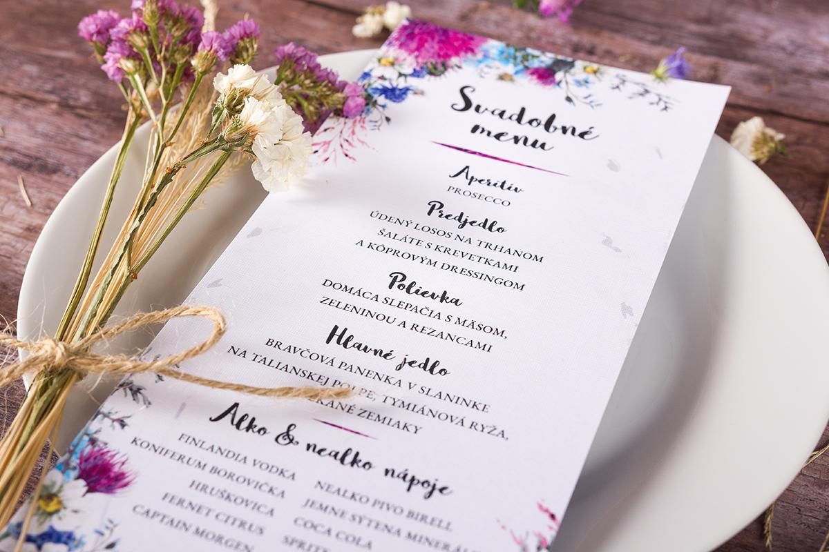Svadobné menu - Poľné kvety 02 1/2