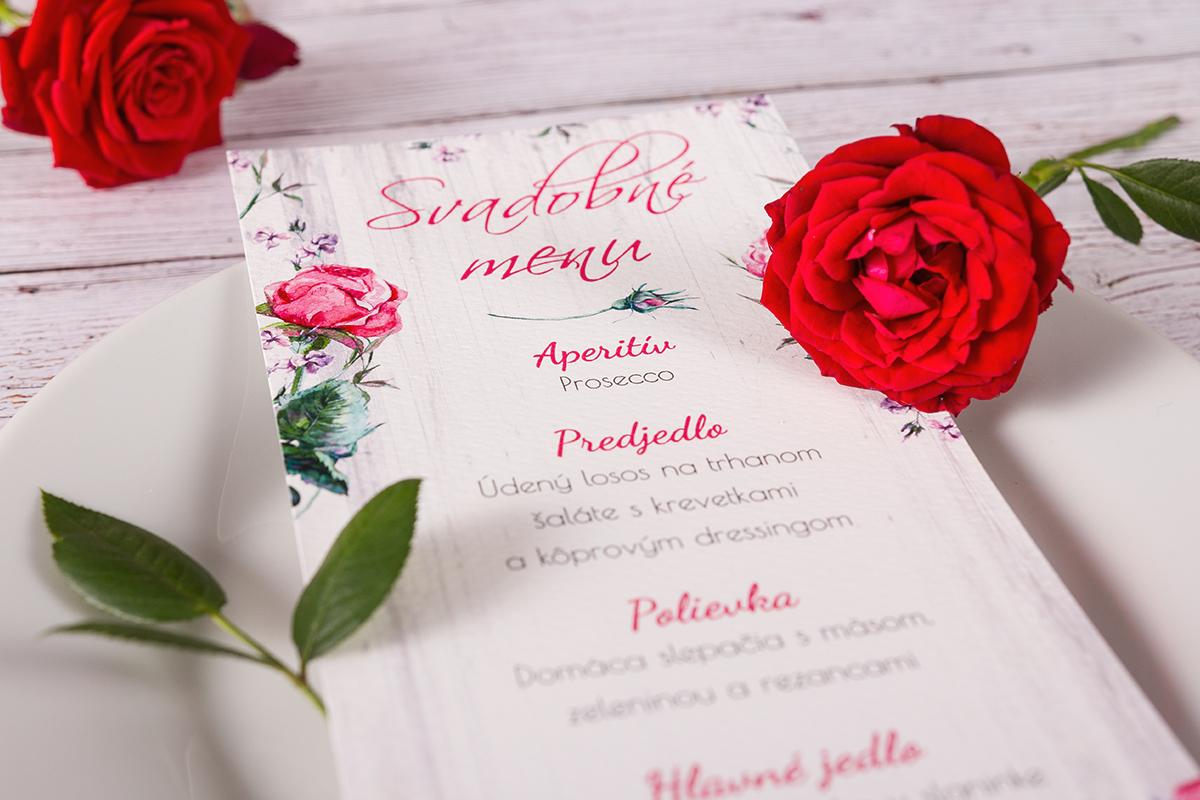 Svadobné menu - Ruža 02 1/3