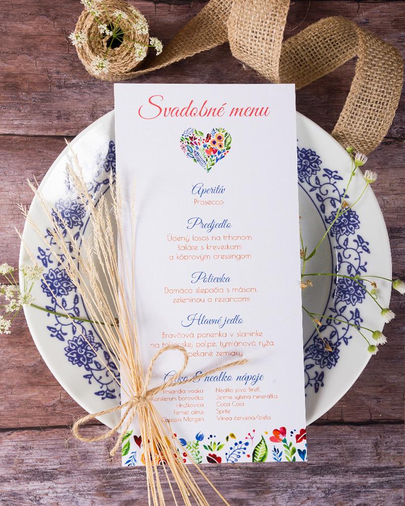 Svadobné menu s folklórnym motívom