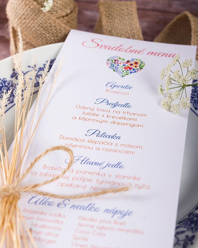 Svadobné menu s folklórnym motívom 1/3