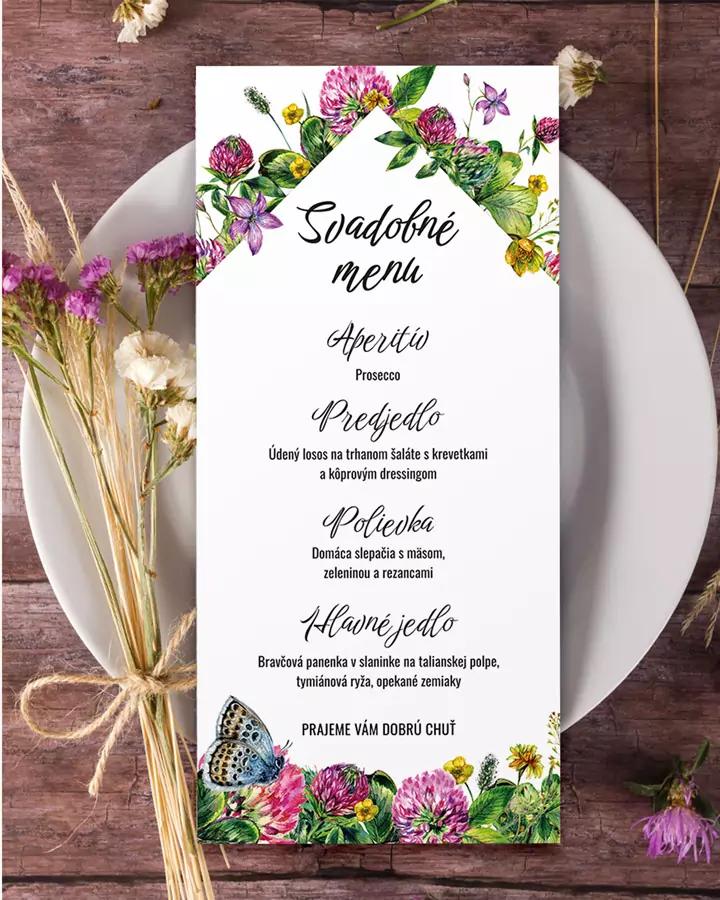 Svadobné menu - Poľné kvety 06