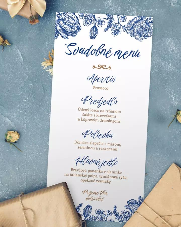 Svadobné menu - Modré poľné kvety