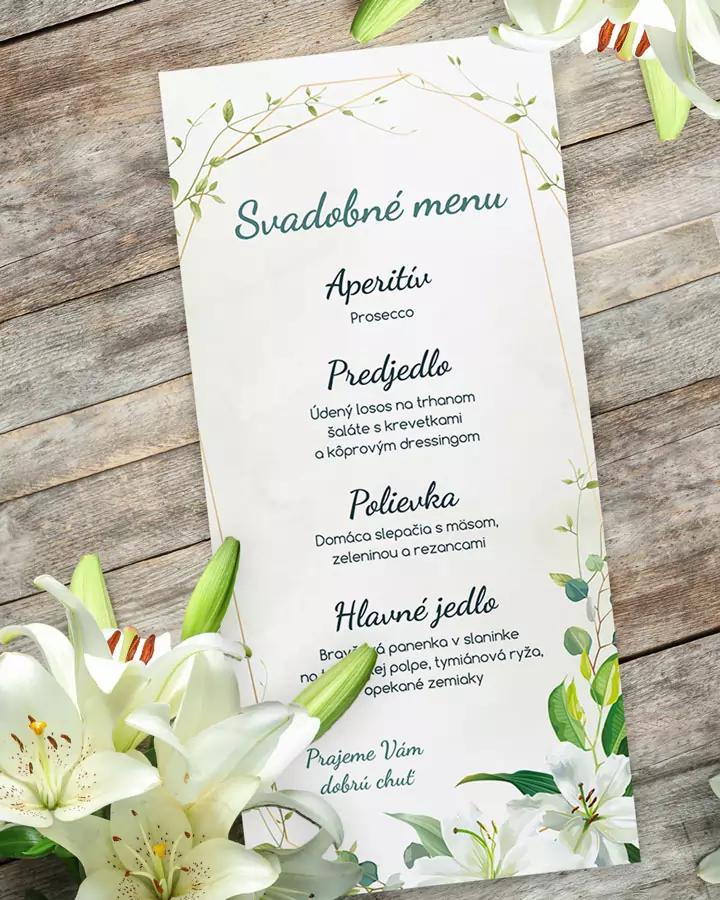 Svadobné menu - Biele ľalie