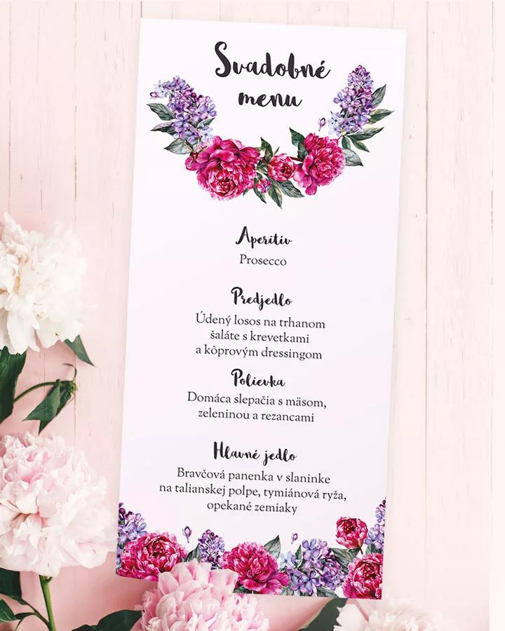 Svadobné menu - Pivonky s orgovánom 02
