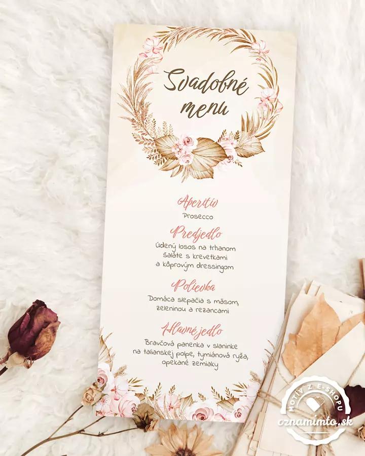 Svadobné menu - Sušené kvety 01