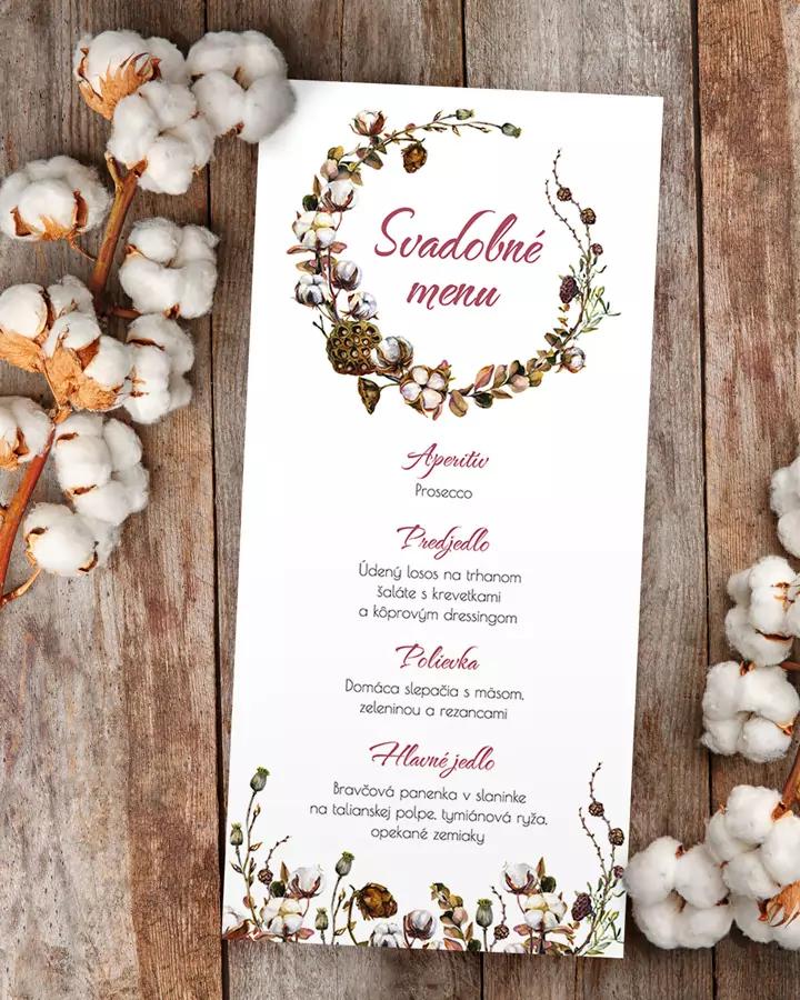 Svadobné menu - Kvet bavlny