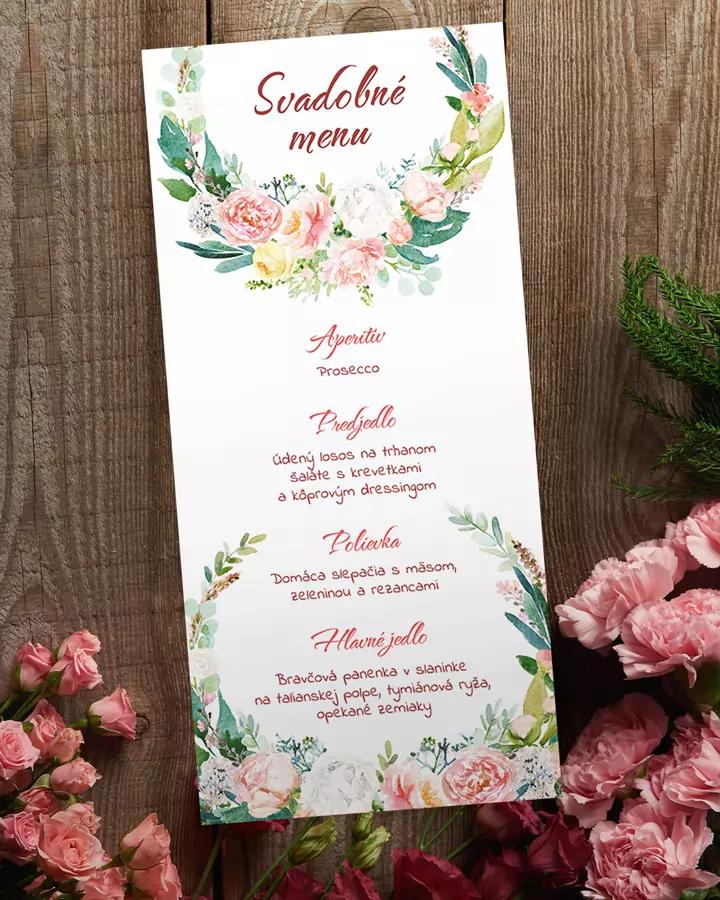 Svadobné menu - Veniec kvetov