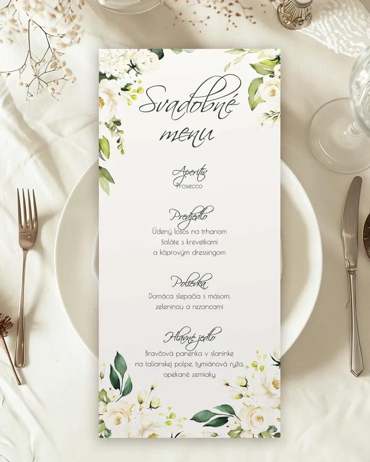 Svadobné menu - Biele ruže 02