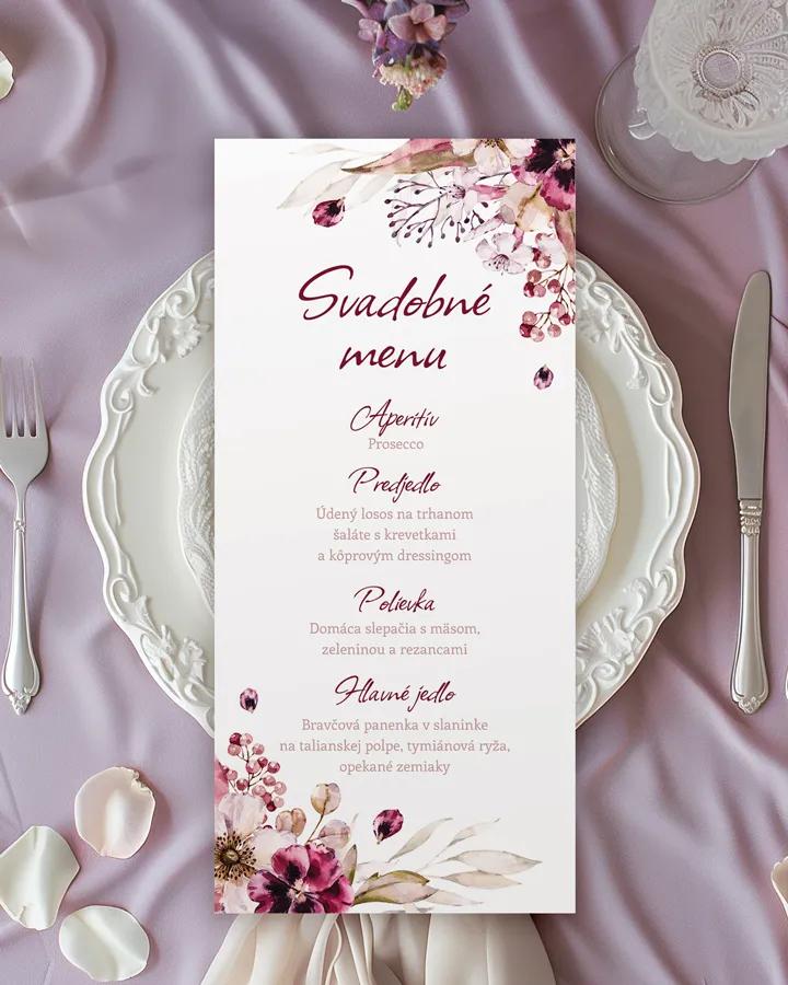 Svadobné menu - Kytica kvetov