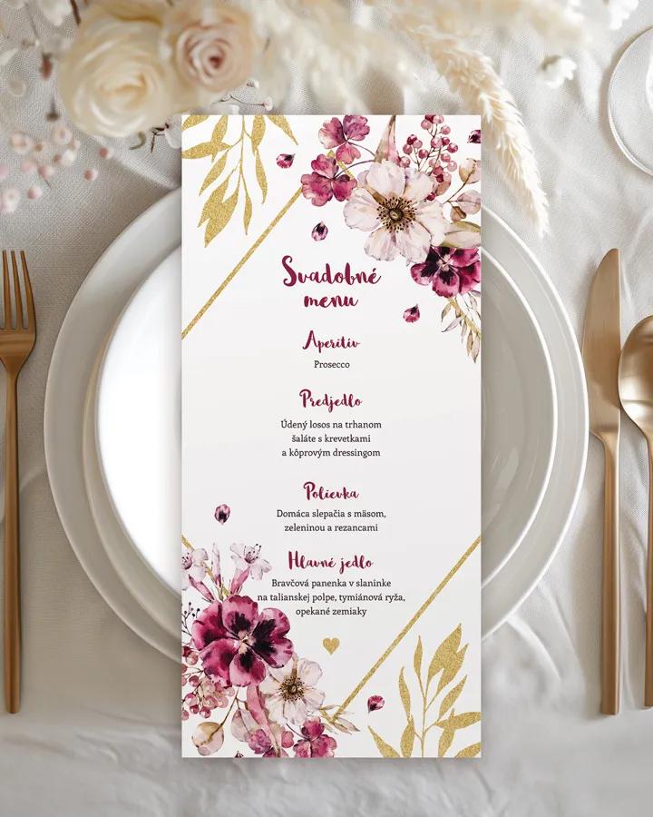 Svadobné menu - Rozkvitnuté kvety 02