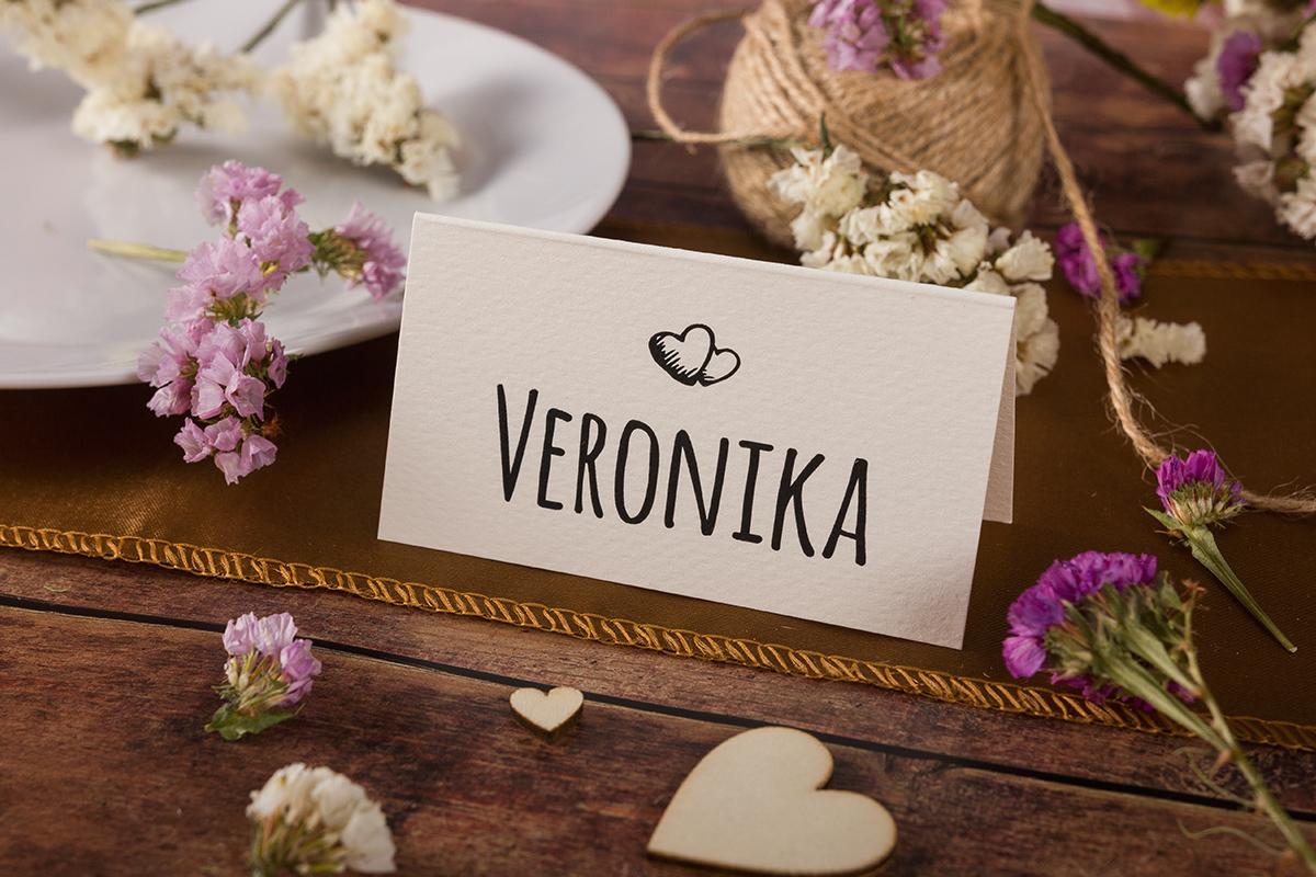 Svadobná menovka - Vintage 02 1/3