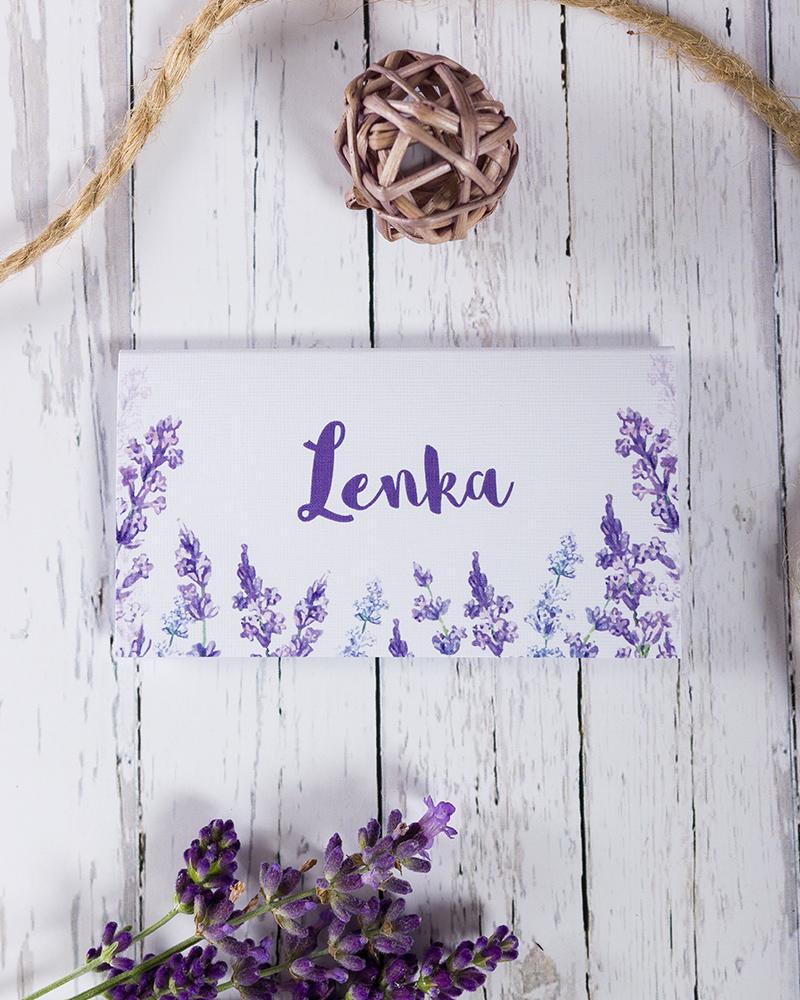 Svadobná menovka - Levanduľa
