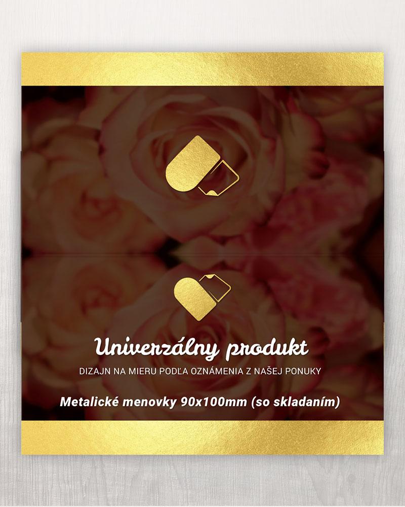 Metalické svadobné menovky (univerzálny produkt 90x100mm)