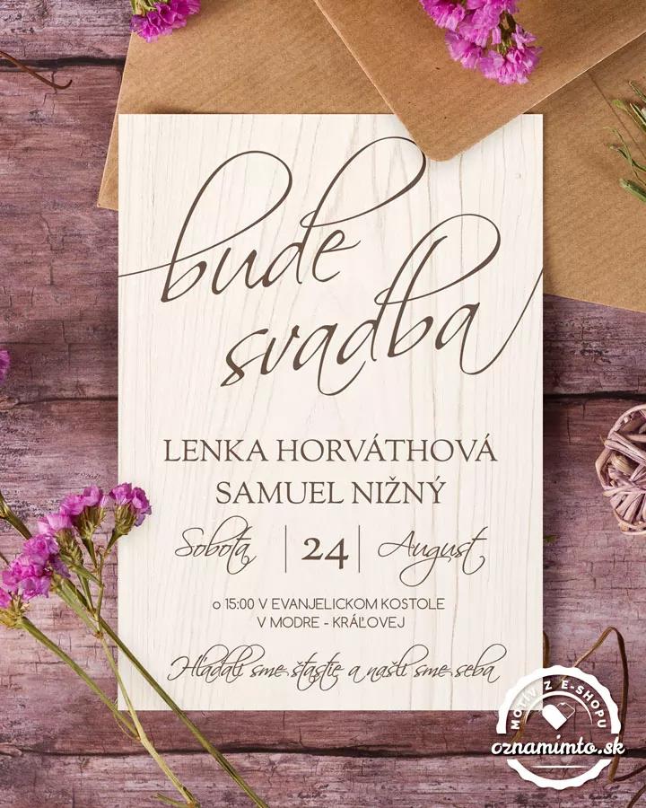 Svadobné oznámenia s motívom Drevo (svetlé) 2/3