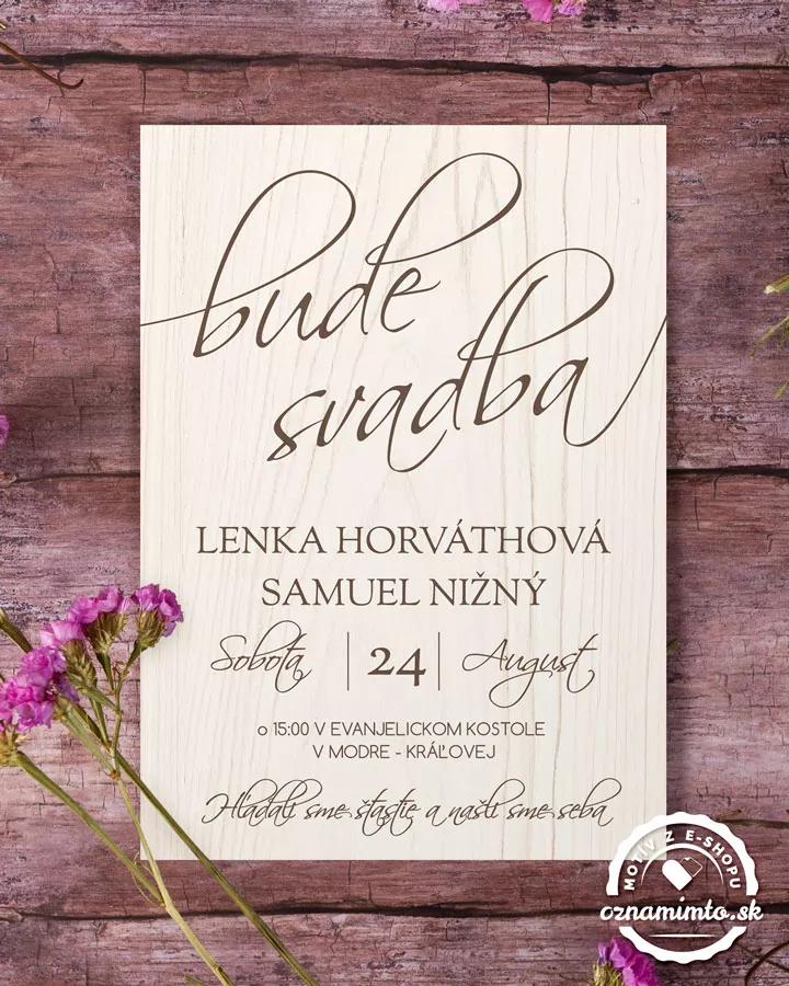 Svadobné oznámenia s motívom Drevo (svetlé) 1/3