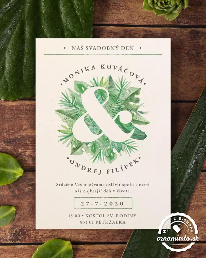 Svadobné oznámenia v Greenery motíve 3/6